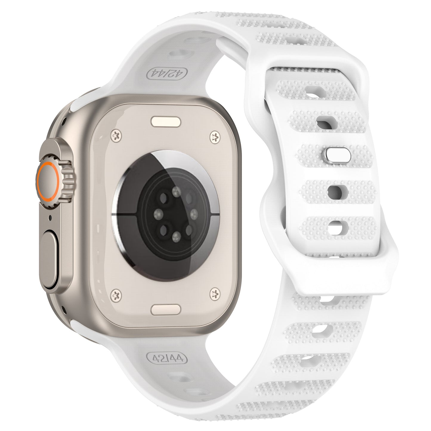 Uniqkart for Apple Watch Series 8 7 41mm / 6 5 4 SE (2022) SE 40mm / 3 2 1 38mm Silicone Watch Strap Dot Surface Watch Band - White