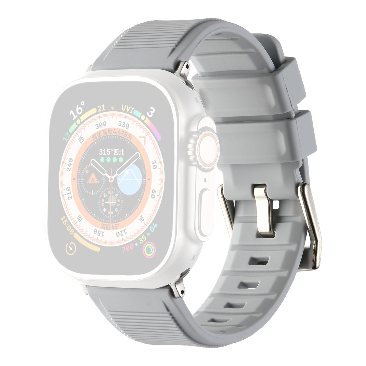Uniqkart for Apple Watch Series 8 7 41mm / 6 5 4 SE (2022) SE 40mm / 3 2 1 38mm Silicone Watch Strap Dual Loop Watch Band - Space Grey