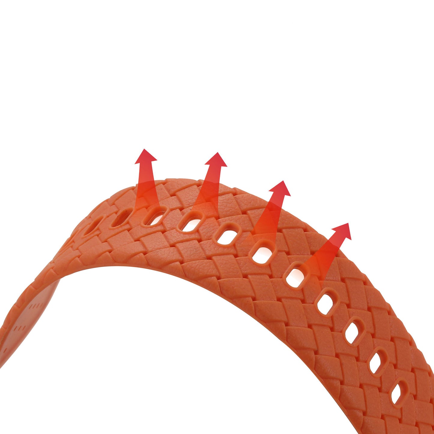 Uniqkart for Apple Watch Series 8  /  7 45mm Woven Texture TPU Watchband Integral Watch Strap with Case - Orange