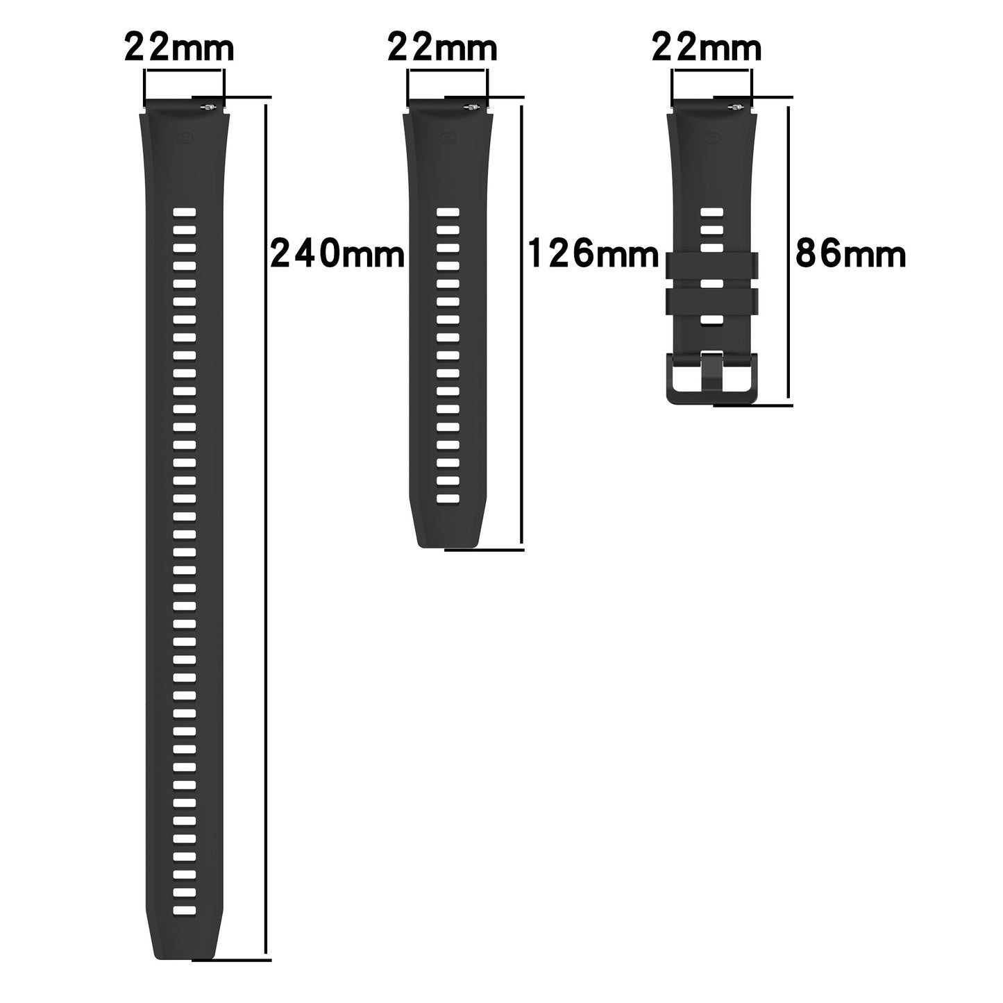 Silicone Watch Bands for Huawei Watch Ultimate , 22mm Replacement Strap Bracelet with Extension Strap - Midnight Blue
