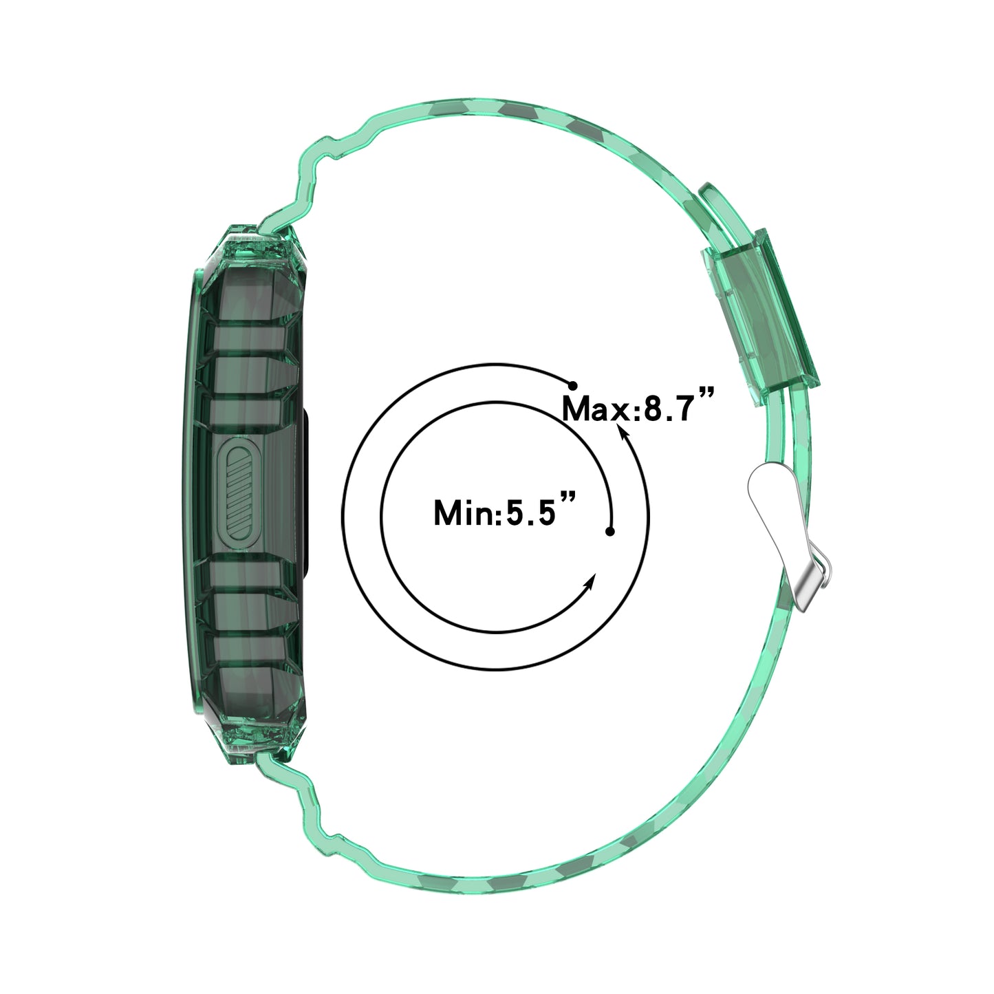 Uniqkart for Huawei Band 8 / Band 6 / Honor Band 7 / Band 6 / Band 6 Pro Clear TPU Wrist Band Integrated Strap with Watch Case - Transparent Yellow