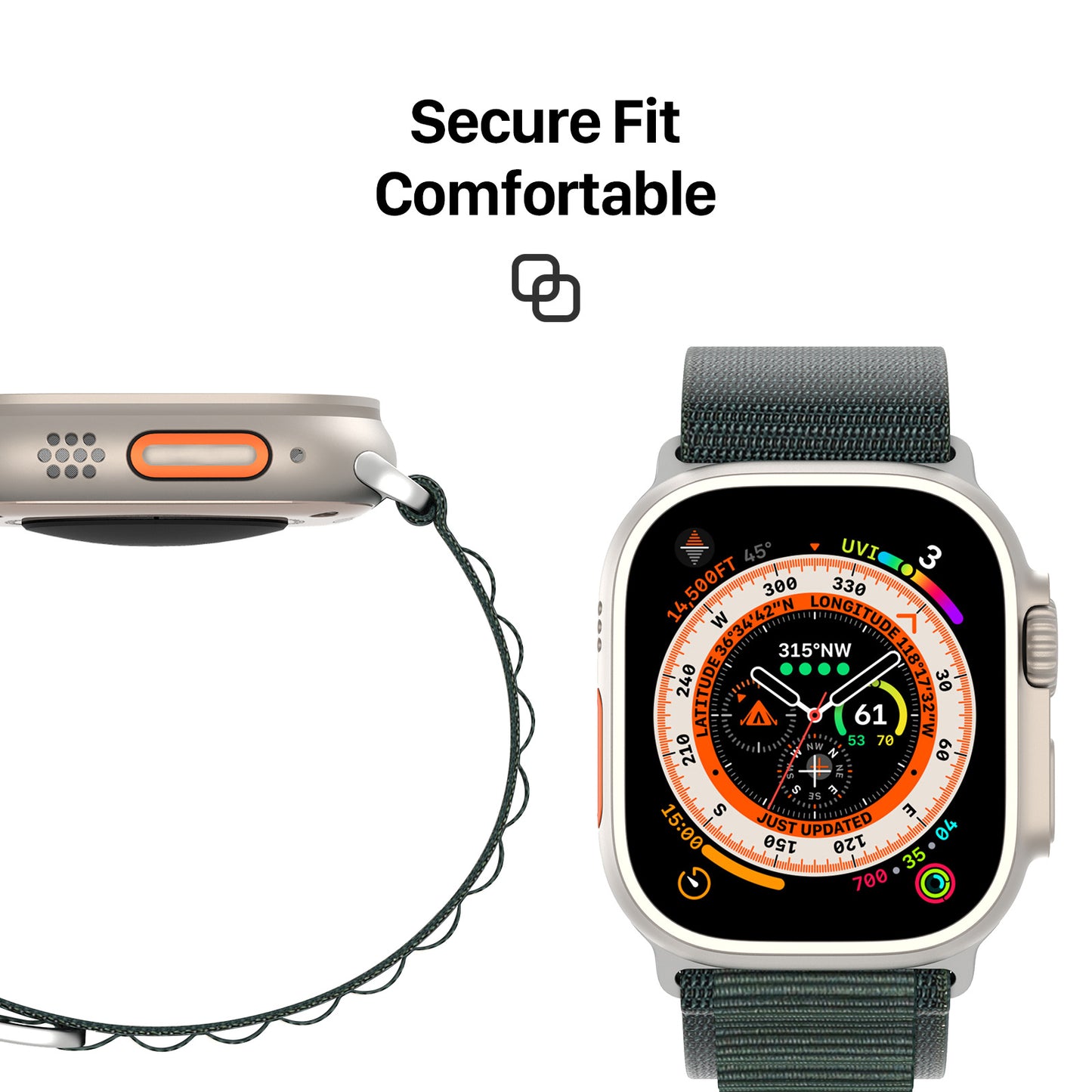 DUX DUCIS GS Series for Apple Watch Ultra 49mm  /  Series 8 7 45mm  /  6 5 4 SE (2022) SE 44mm  /  3 2 1 42mm Polyester Strap Replacement Watch Band - Green