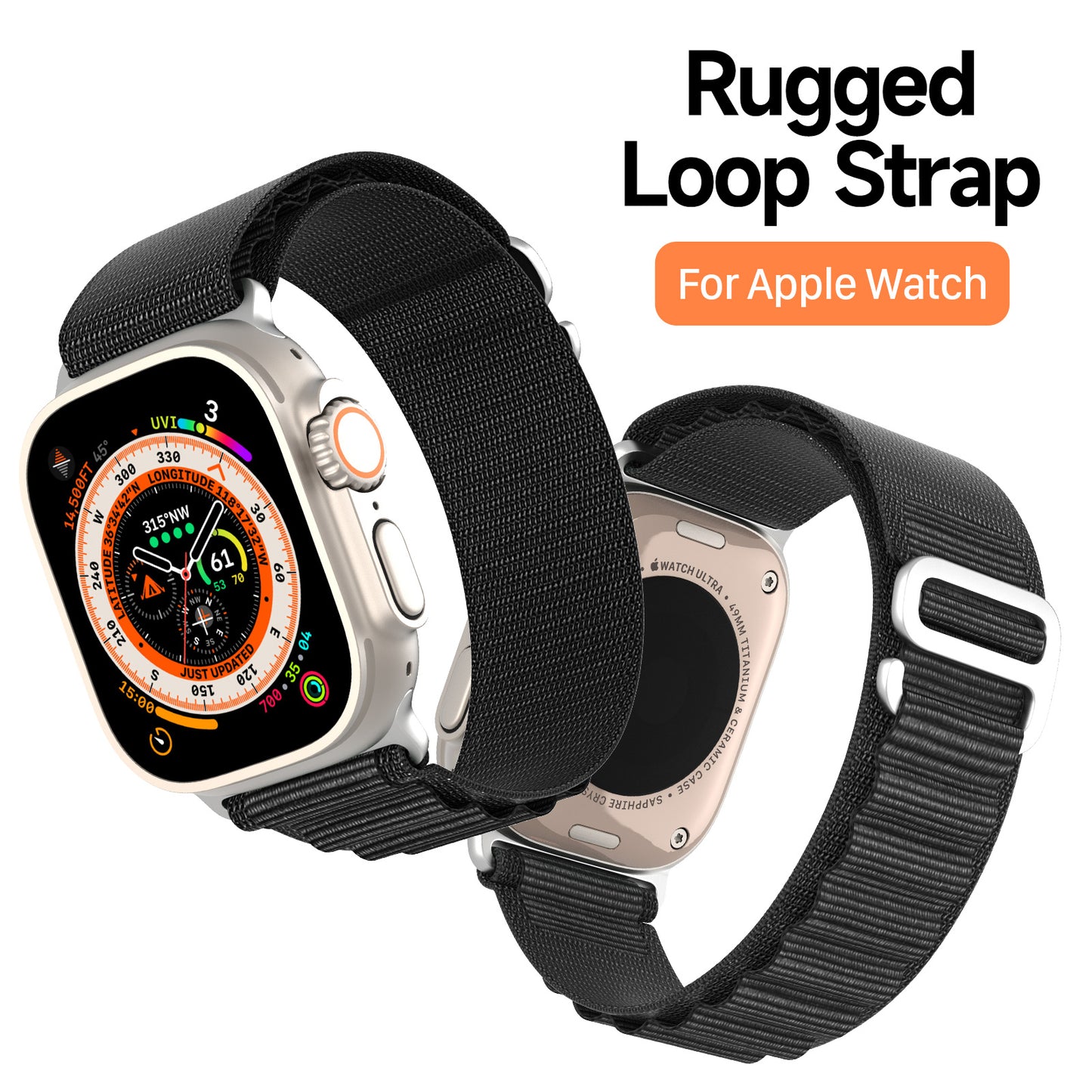 DUX DUCIS GS Series for Apple Watch Series 8 7 41mm  /  6 5 4 SE (2022) SE 40mm  /  3 2 1 38mm Polyester Watch Strap Replace Wrist Band - Black