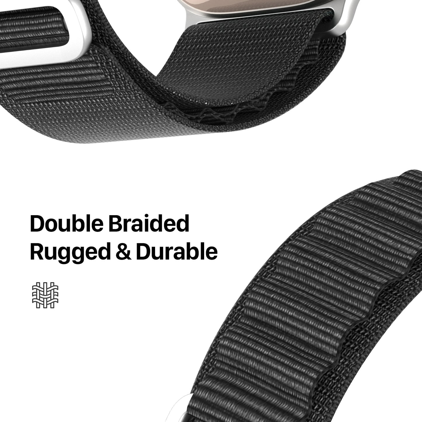 DUX DUCIS GS Series for Apple Watch Series 8 7 41mm  /  6 5 4 SE (2022) SE 40mm  /  3 2 1 38mm Polyester Watch Strap Replace Wrist Band - Black