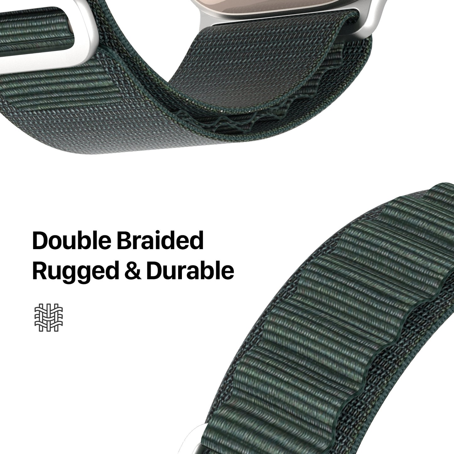 DUX DUCIS GS Series for Apple Watch Series 8 7 41mm  /  6 5 4 SE (2022) SE 40mm  /  3 2 1 38mm Polyester Watch Strap Replace Wrist Band - Green