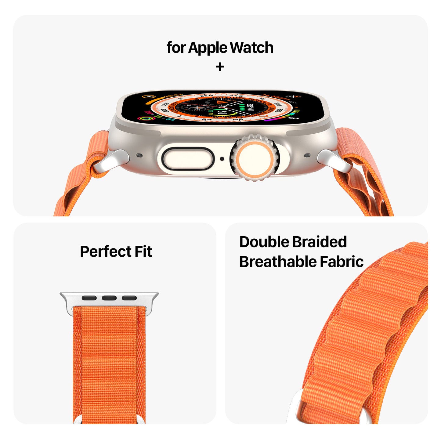 DUX DUCIS GS Series for Apple Watch Series 8 7 41mm  /  6 5 4 SE (2022) SE 40mm  /  3 2 1 38mm Polyester Watch Strap Replace Wrist Band - Orange