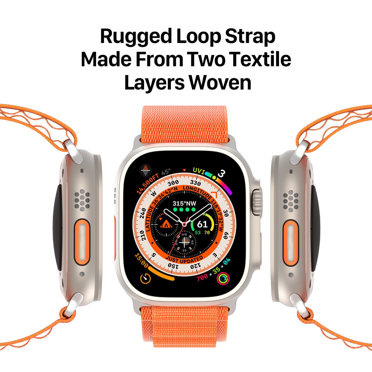 DUX DUCIS GS Series for Apple Watch Series 8 7 41mm  /  6 5 4 SE (2022) SE 40mm  /  3 2 1 38mm Polyester Watch Strap Replace Wrist Band - Orange