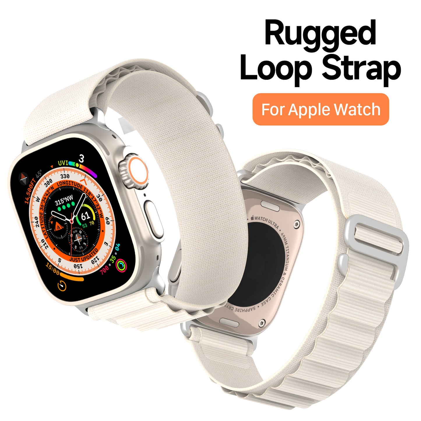 DUX DUCIS GS Series for Apple Watch Series 8 7 41mm  /  6 5 4 SE (2022) SE 40mm  /  3 2 1 38mm Polyester Watch Strap Replace Wrist Band - Starlight Color