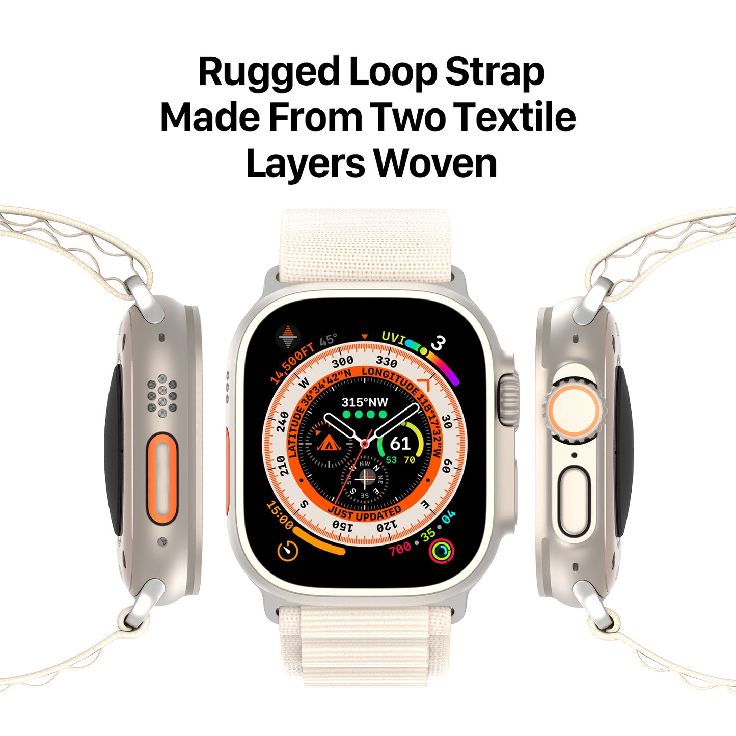 DUX DUCIS GS Series for Apple Watch Series 8 7 41mm  /  6 5 4 SE (2022) SE 40mm  /  3 2 1 38mm Polyester Watch Strap Replace Wrist Band - Starlight Color