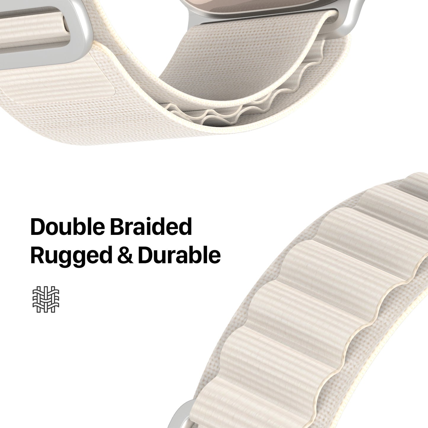 DUX DUCIS GS Series for Apple Watch Series 8 7 41mm  /  6 5 4 SE (2022) SE 40mm  /  3 2 1 38mm Polyester Watch Strap Replace Wrist Band - Starlight Color