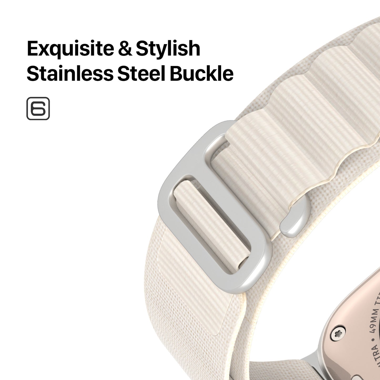 DUX DUCIS GS Series for Apple Watch Series 8 7 41mm  /  6 5 4 SE (2022) SE 40mm  /  3 2 1 38mm Polyester Watch Strap Replace Wrist Band - Starlight Color
