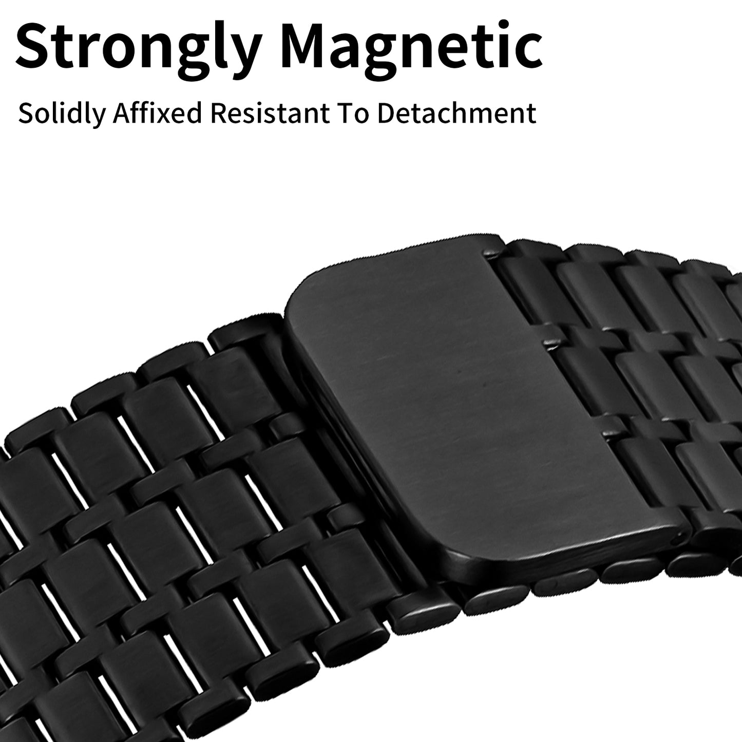 For Apple Watch Series 8 7 41mm / 6 5 4 SE SE (2022) 40mm / 3 2 1 38mm Watch Band Magnetic Stainless Steel Strap - Black