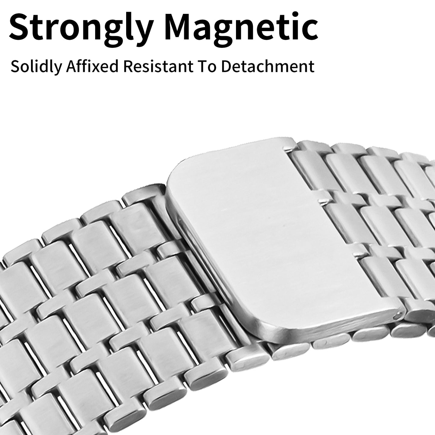 For Apple Watch Series 8 7 41mm / 6 5 4 SE SE (2022) 40mm / 3 2 1 38mm 316L Stainless Steel Watch Band Magnetic Adjustable Strap - Silver