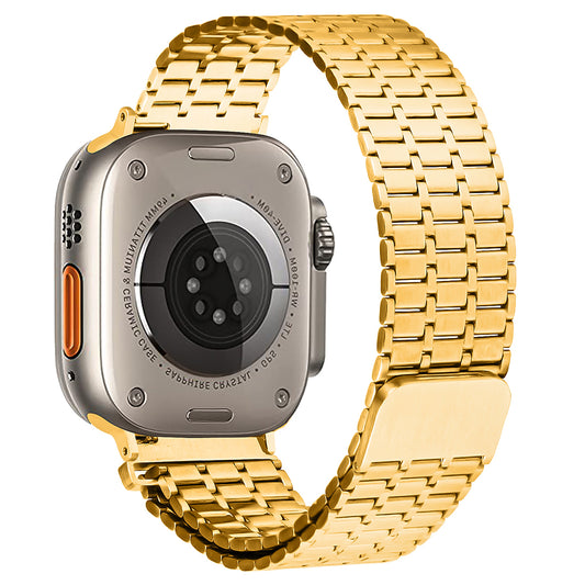 For Apple Watch Series 8 7 41mm / 6 5 4 SE SE (2022) 40mm / 3 2 1 38mm Watch Band 316L Stainless Steel Magnetic Wrist Strap - Gold