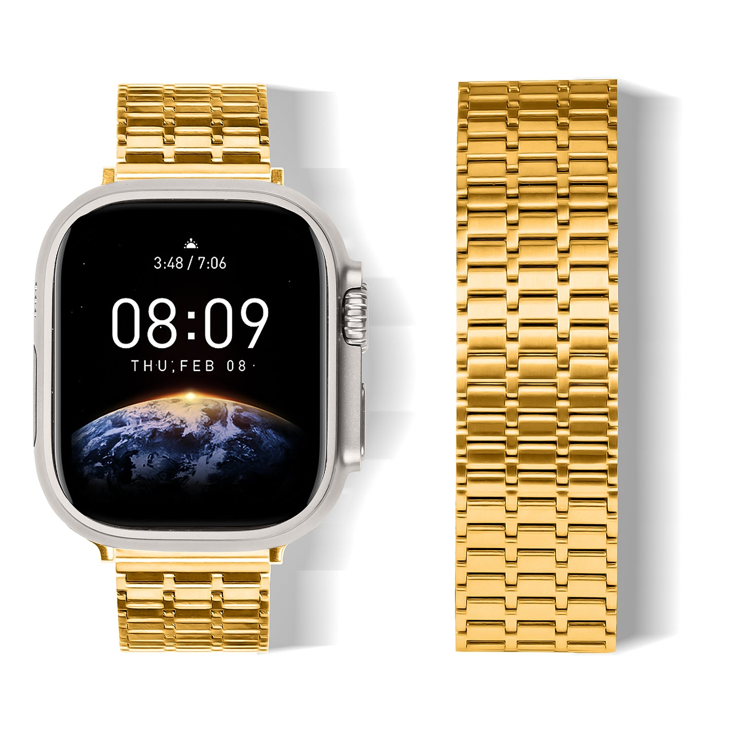 For Apple Watch Series 8 7 41mm / 6 5 4 SE SE (2022) 40mm / 3 2 1 38mm Watch Band 316L Stainless Steel Magnetic Wrist Strap - Gold