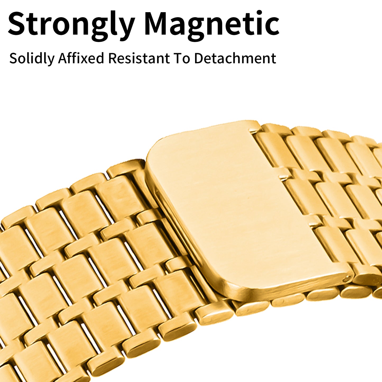 For Apple Watch Series 8 7 41mm / 6 5 4 SE SE (2022) 40mm / 3 2 1 38mm Watch Band 316L Stainless Steel Magnetic Wrist Strap - Gold