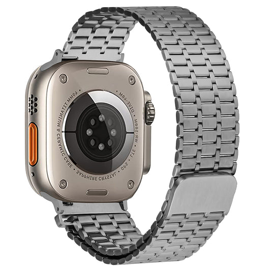 For Apple Watch Series 8 7 41mm / 6 5 4 SE SE (2022) 40mm / 3 2 1 38mm Watch Band 316L Stainless Steel Magnetic Wrist Strap - Titanium Color