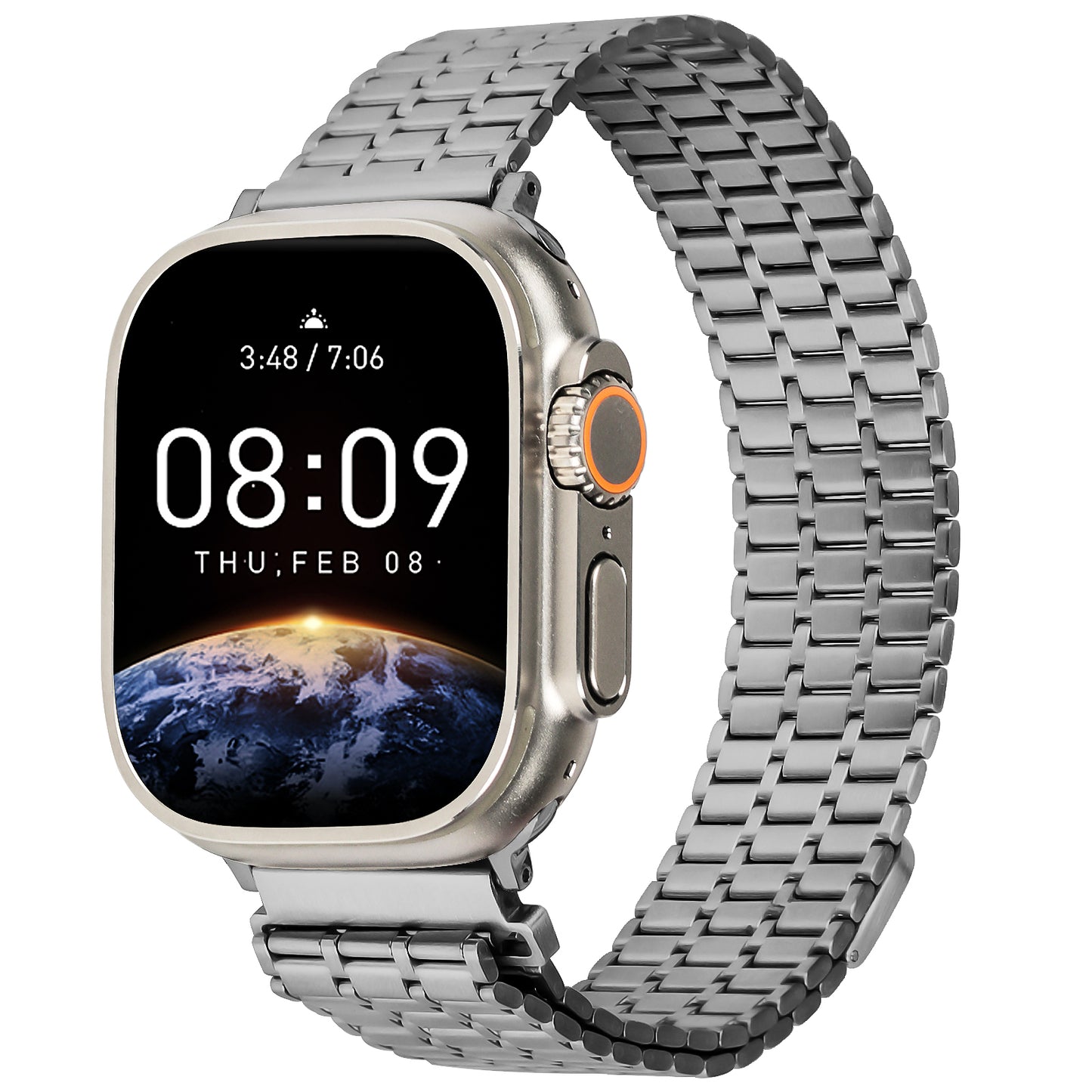 For Apple Watch Series 8 7 41mm / 6 5 4 SE SE (2022) 40mm / 3 2 1 38mm Watch Band 316L Stainless Steel Magnetic Wrist Strap - Titanium Color