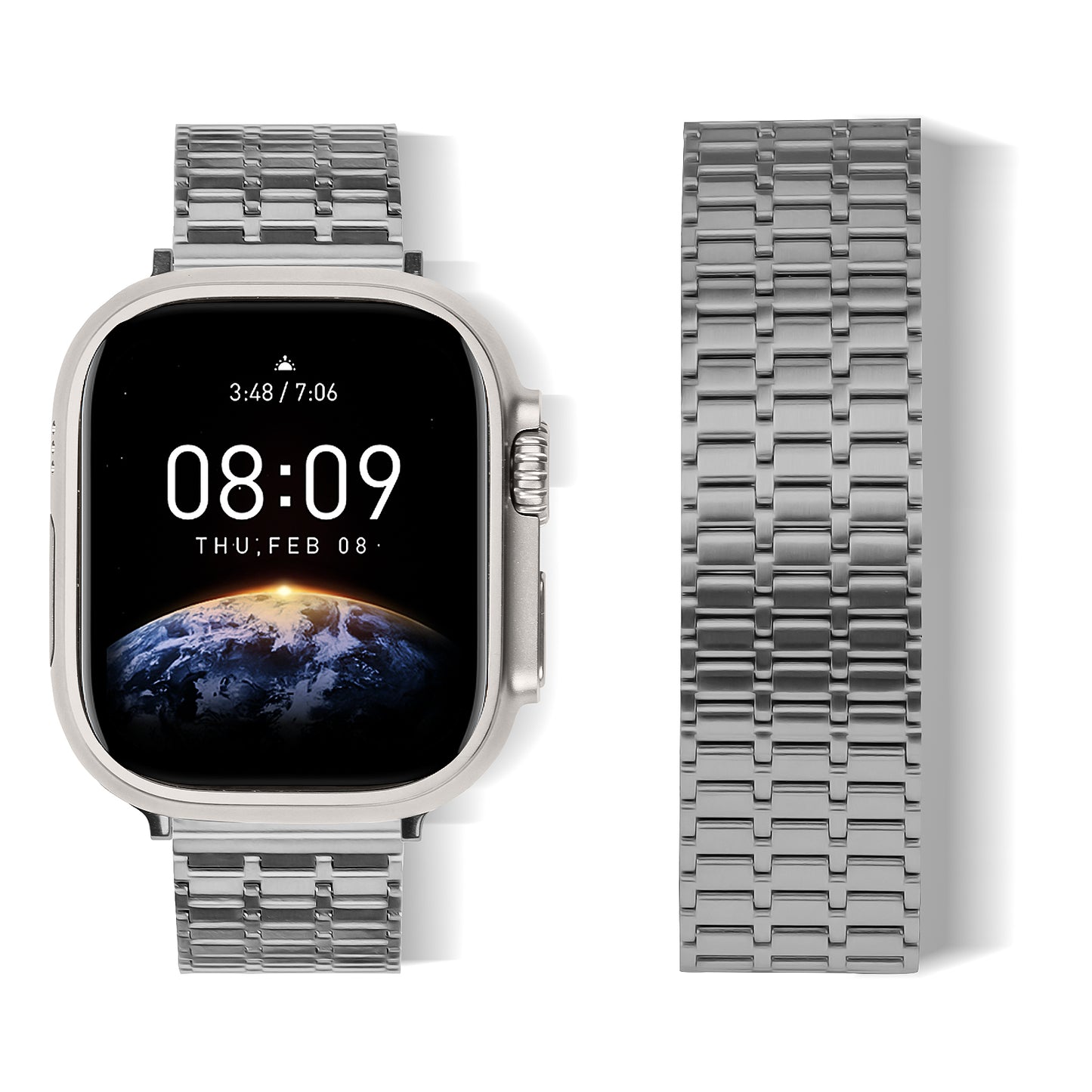 For Apple Watch Series 8 7 41mm / 6 5 4 SE SE (2022) 40mm / 3 2 1 38mm Watch Band 316L Stainless Steel Magnetic Wrist Strap - Titanium Color