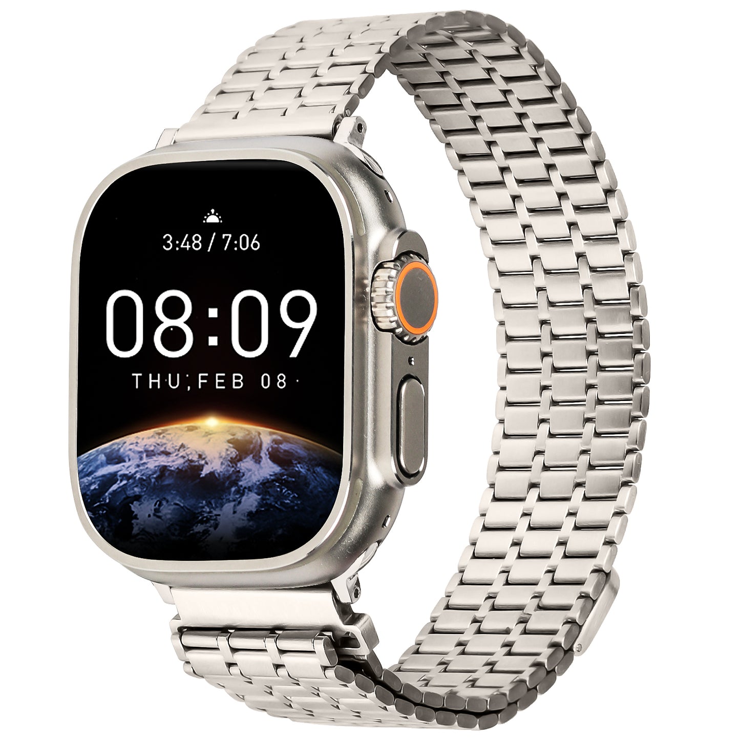 For Apple Watch Series 8 7 41mm / 6 5 4 SE SE (2022) 40mm / 3 2 1 38mm Watch Band 316L Stainless Steel Magnetic Wrist Strap - Starlight Color