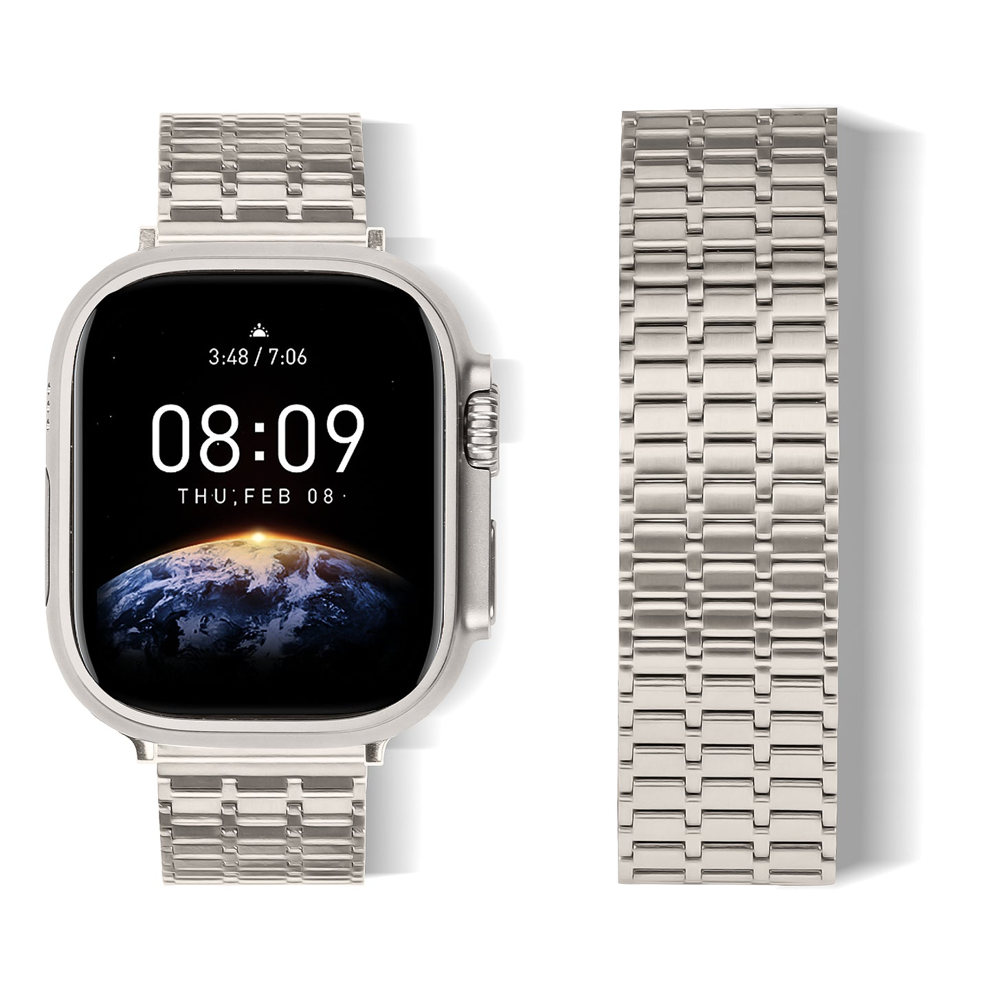 For Apple Watch Series 8 7 41mm / 6 5 4 SE SE (2022) 40mm / 3 2 1 38mm Watch Band 316L Stainless Steel Magnetic Wrist Strap - Starlight Color