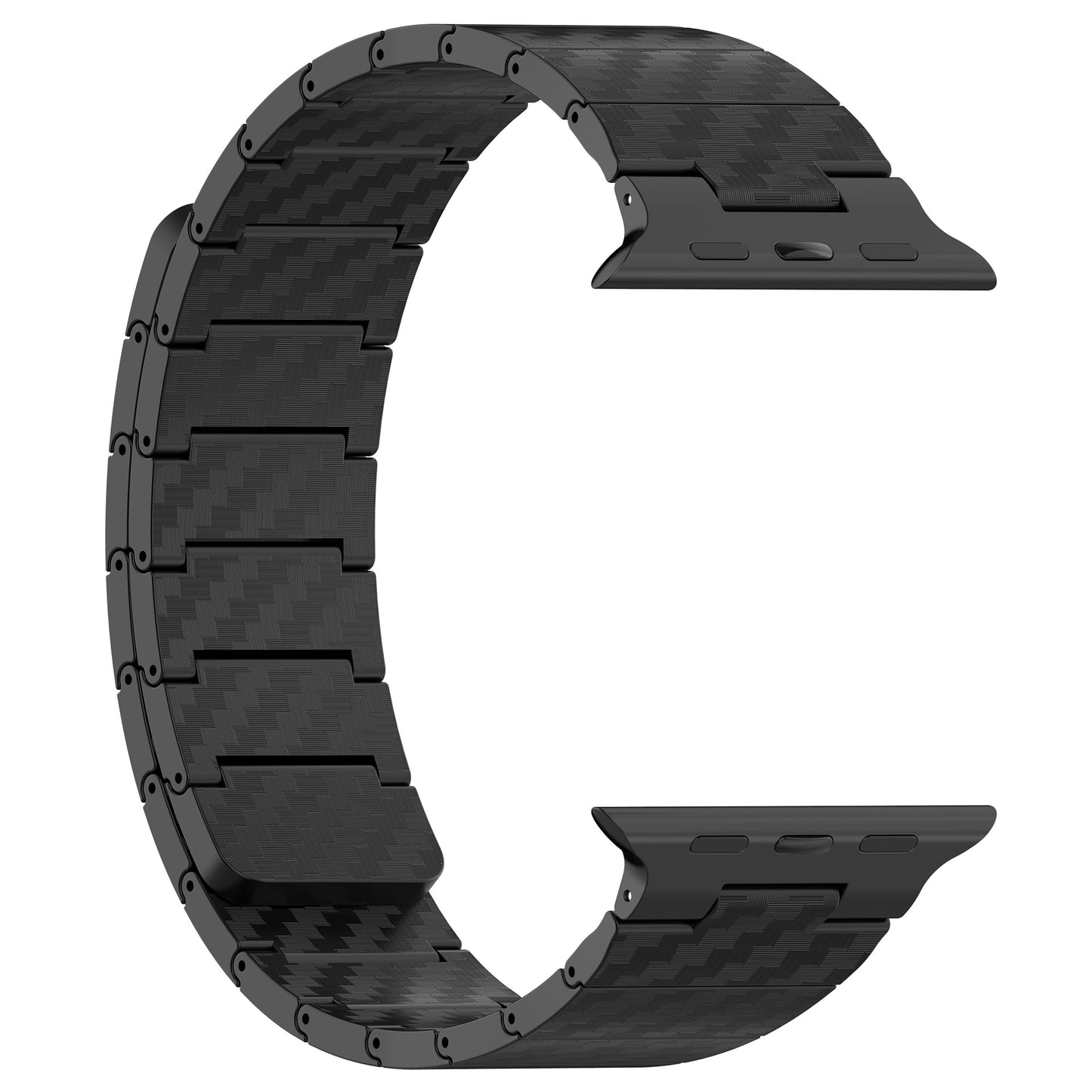 Magnetic Watch Band for Apple Watch Ultra 49mm / Series 8 7 45mm / Series 6 5 4 SE (2022) SE 44mm / Series 3 2 1 42mm , AW Carbon Fiber Texture PC Strap - Black