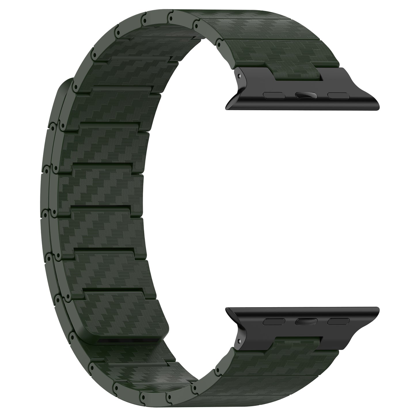 Magnetic Watch Band for Apple Watch Ultra 49mm / Series 8 7 45mm / Series 6 5 4 SE (2022) SE 44mm / Series 3 2 1 42mm , AW Carbon Fiber Texture PC Strap - Green