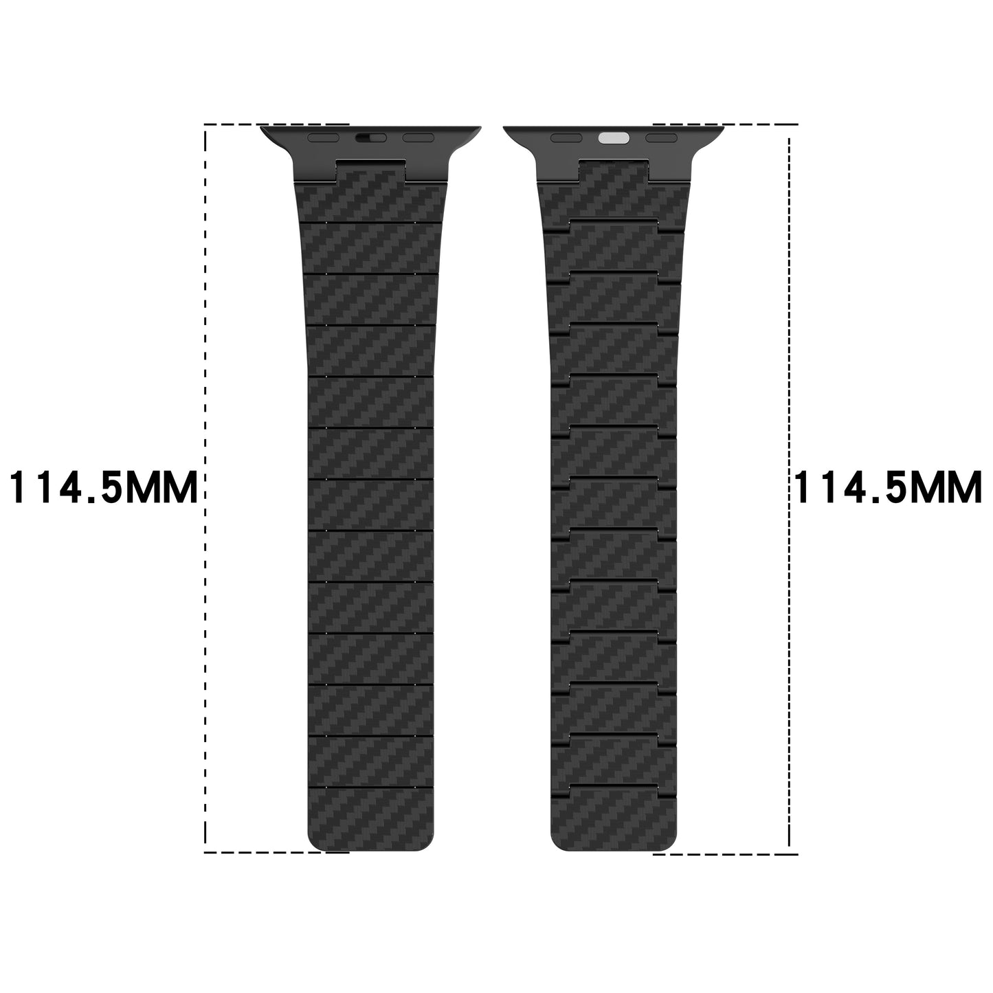 Magnetic Watch Band for Apple Watch Ultra 49mm / Series 8 7 45mm / Series 6 5 4 SE (2022) SE 44mm / Series 3 2 1 42mm , AW Carbon Fiber Texture PC Strap - Green