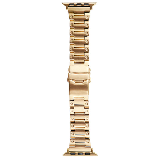 For Apple Watch Series 8 7 41mm / 6 5 4 SE SE (2022) 40mm / 3 2 1 38mm Men Watch Band Stainless Steel Dots Wrist Strap - Rose Gold
