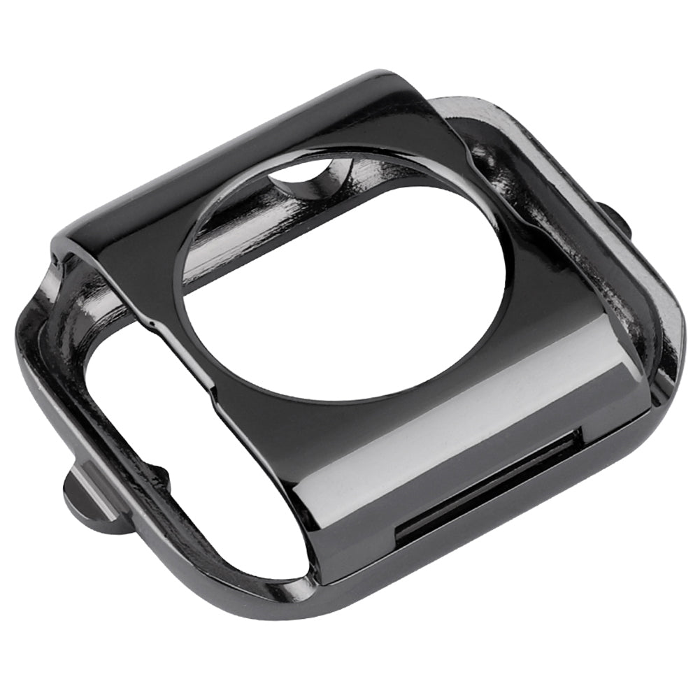 Water-drop Shape Rhinestone Decor Alloy Watch Case Scratch-resistant Protective Cover for Apple Watch Series 4 / 5 / 6 44mm / SE 44mm / SE (2022) 44mm - Black / Pink Zircon