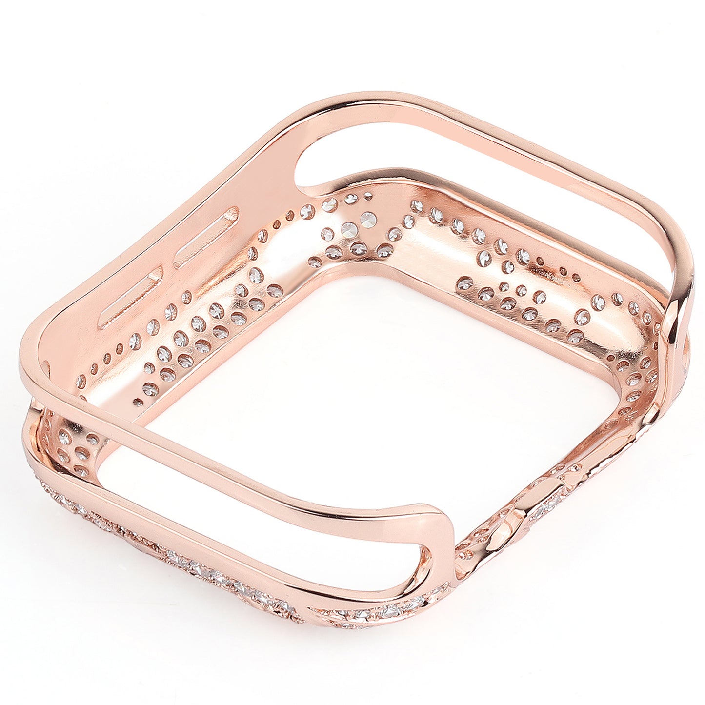 Tulip Zircon Decor Copper Watch Case Protective Cover for Apple Watch SE / SE (2022) 40mm / Series 6 / 5 / 4 40mm - Rose Gold