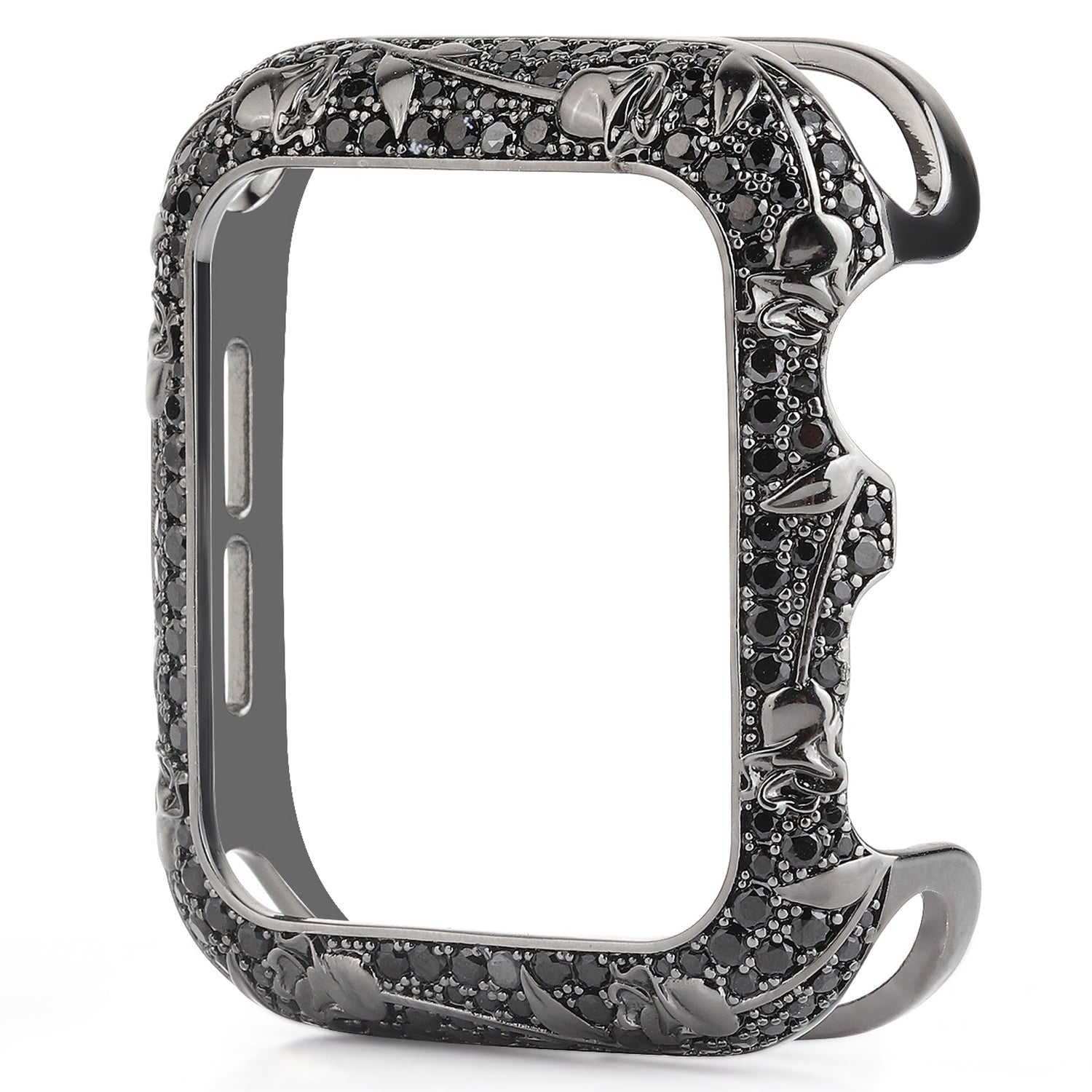 Tulip Zircon Decor Copper Watch Case Protective Cover for Apple Watch SE / SE (2022) 40mm / Series 6 / 5 / 4 40mm - Black