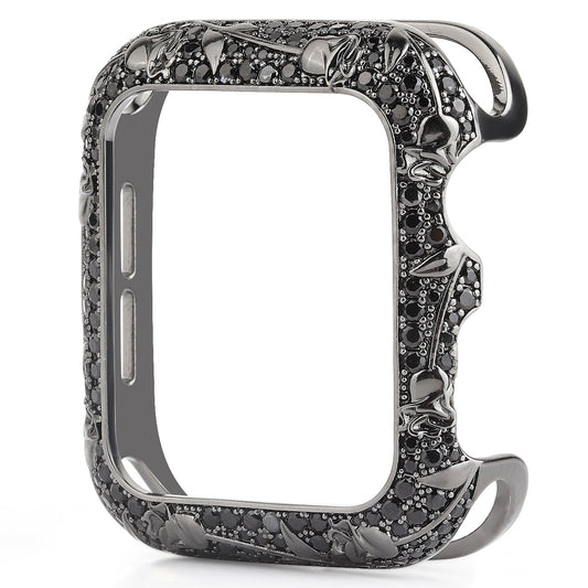 Tulip Zircon Decor Copper Watch Case Protective Cover for Apple Watch SE / SE (2022) 40mm / Series 6 / 5 / 4 40mm - Black