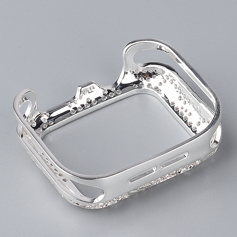 Tulip Zircon Decor Copper Watch Case Protective Cover for Apple Watch SE / SE (2022) 40mm / Series 6 / 5 / 4 40mm - Silver