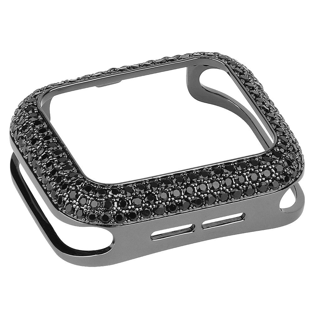 Zircon Decor Copper Anti-Scratch Watch Case Protective Cover for Apple Watch Series 4 / 5 / 6 44mm / SE 44mm / SE (2022) 44mm - Black