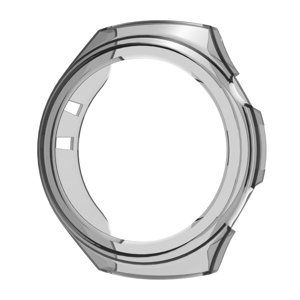 Uniqkart for Huawei Watch 4 Pro Shockproof TPU Watch Case Hollow Protective Frame - Transparent Black