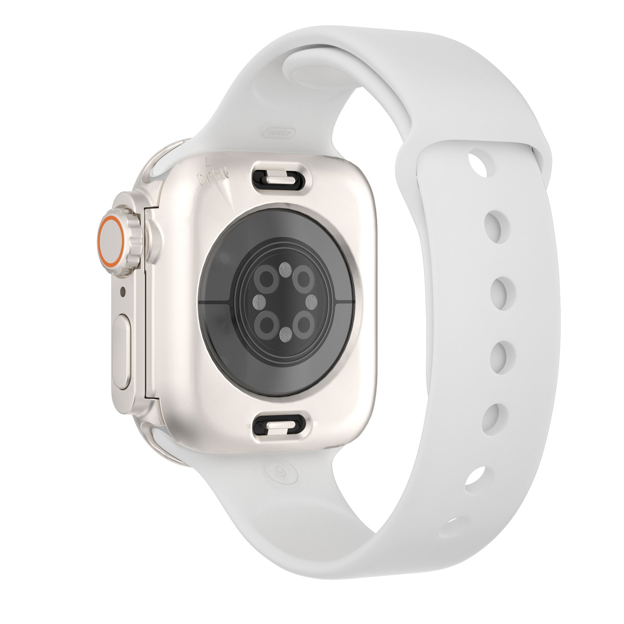 Hard PC Case for Apple Watch Series 6 5 4 SE (2022) SE 40mm , Waterproof Cover with Tempered Glass Screen Protector - Starlight Silver