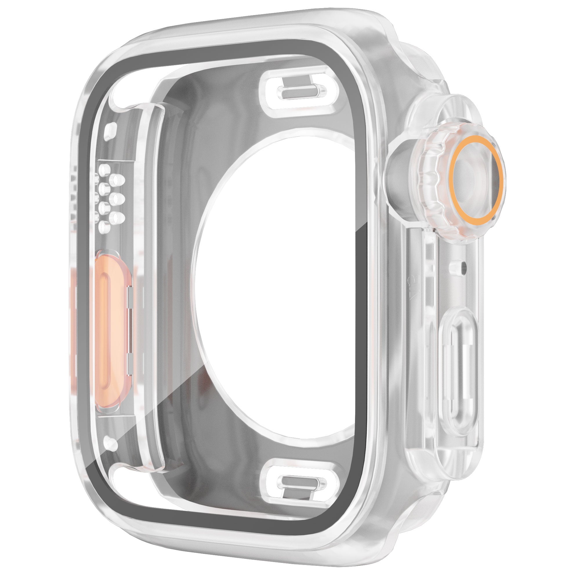 Hard PC Case for Apple Watch Series 6 5 4 SE (2022) SE 40mm , Waterproof Cover with Tempered Glass Screen Protector - Transparent
