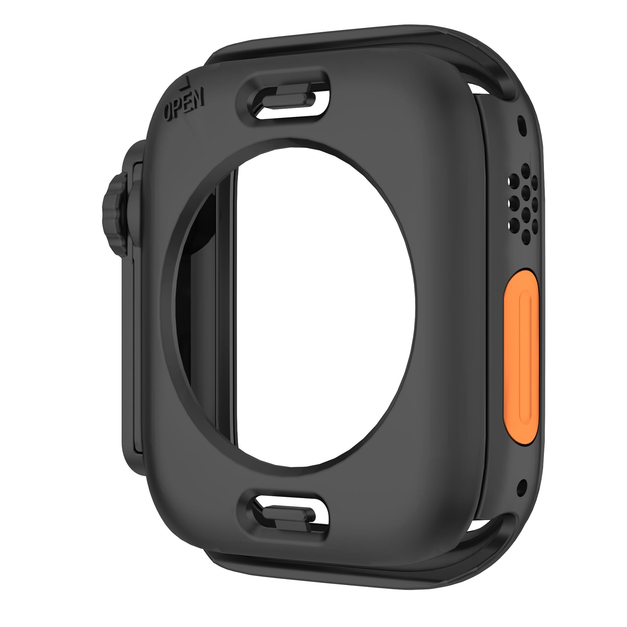 Waterproof Case for Apple Watch Series 6 5 4 SE (2022) SE 44mm , Hard PC Full Protective Cover with Tempered Glass Screen Protector - Black