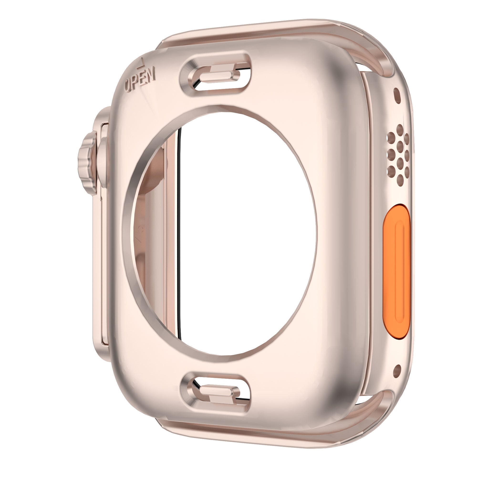 Uniqkart for Apple Watch Series 8 7 41mm Waterproof Case Ultra-Thin Shockproof Hard PC Cover with Tempered Glass Screen Protector - Rose Gold