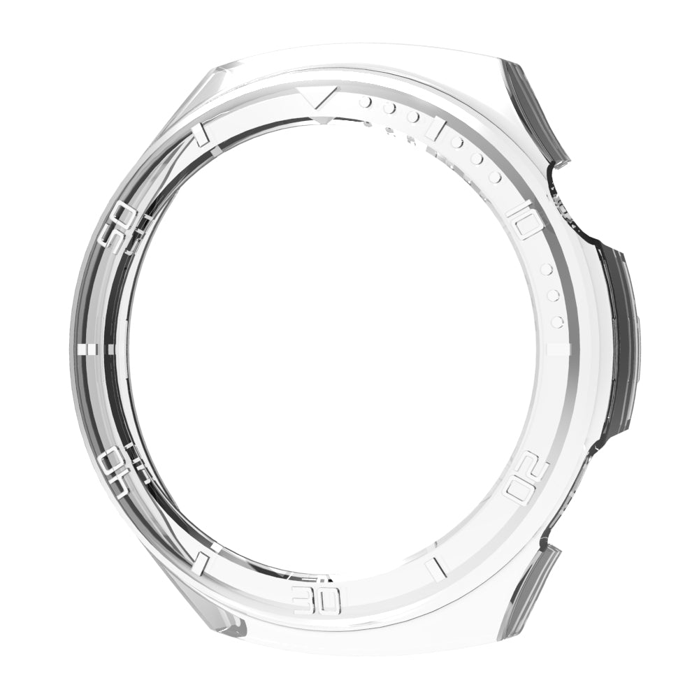 Uniqkart for Huawei Watch 4 Anti-collision Watch Case PC Hollow Protective Frame with Scale - Transparent