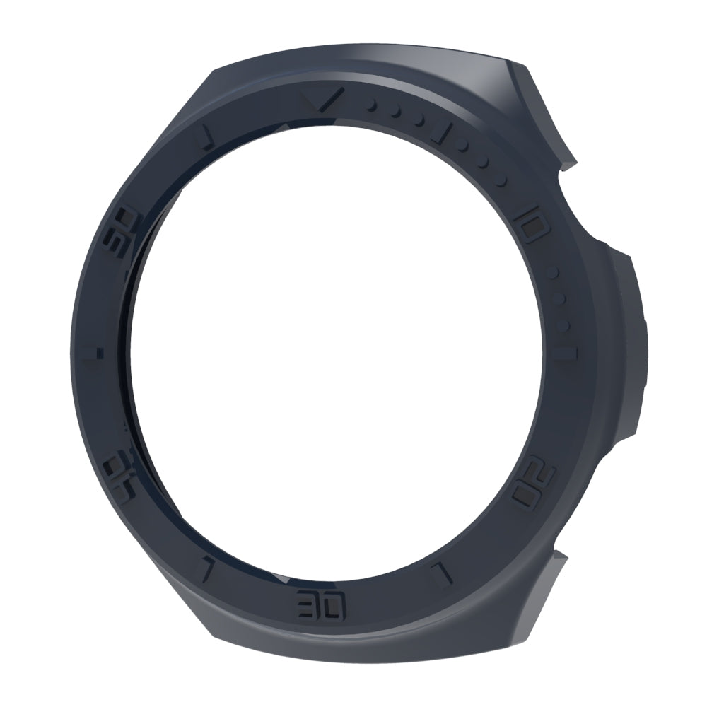 Uniqkart for Huawei Watch 4 Pro Anti-scratch PC Watch Case Hollow Protective Frame with Scale - Midnight Blue