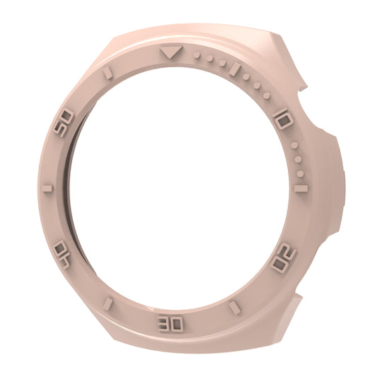 Uniqkart for Huawei Watch 4 Pro Anti-scratch PC Watch Case Hollow Protective Frame with Scale - Pink