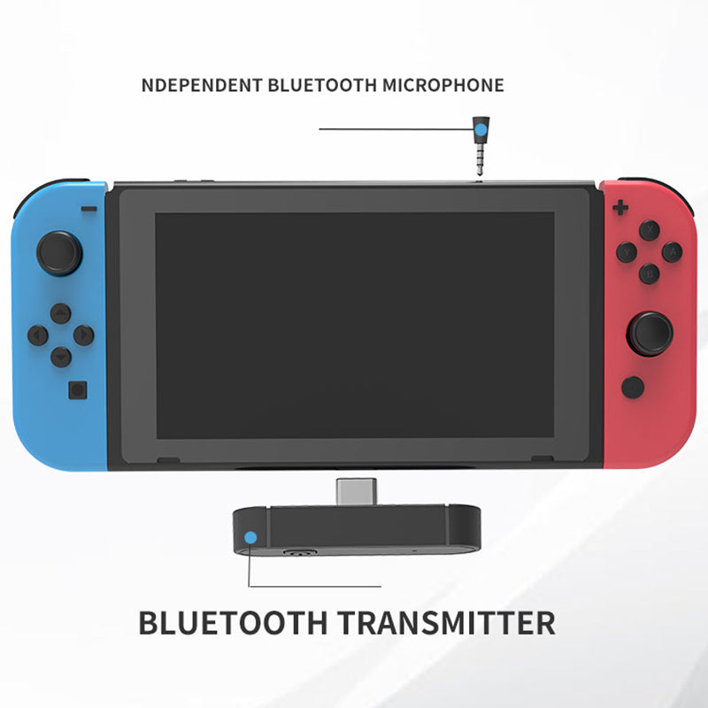 HS-SW390 For Nintendo Switch Bluetooth 5.0 USB-C Adapter Wireless Audio Transmitter with Microphone