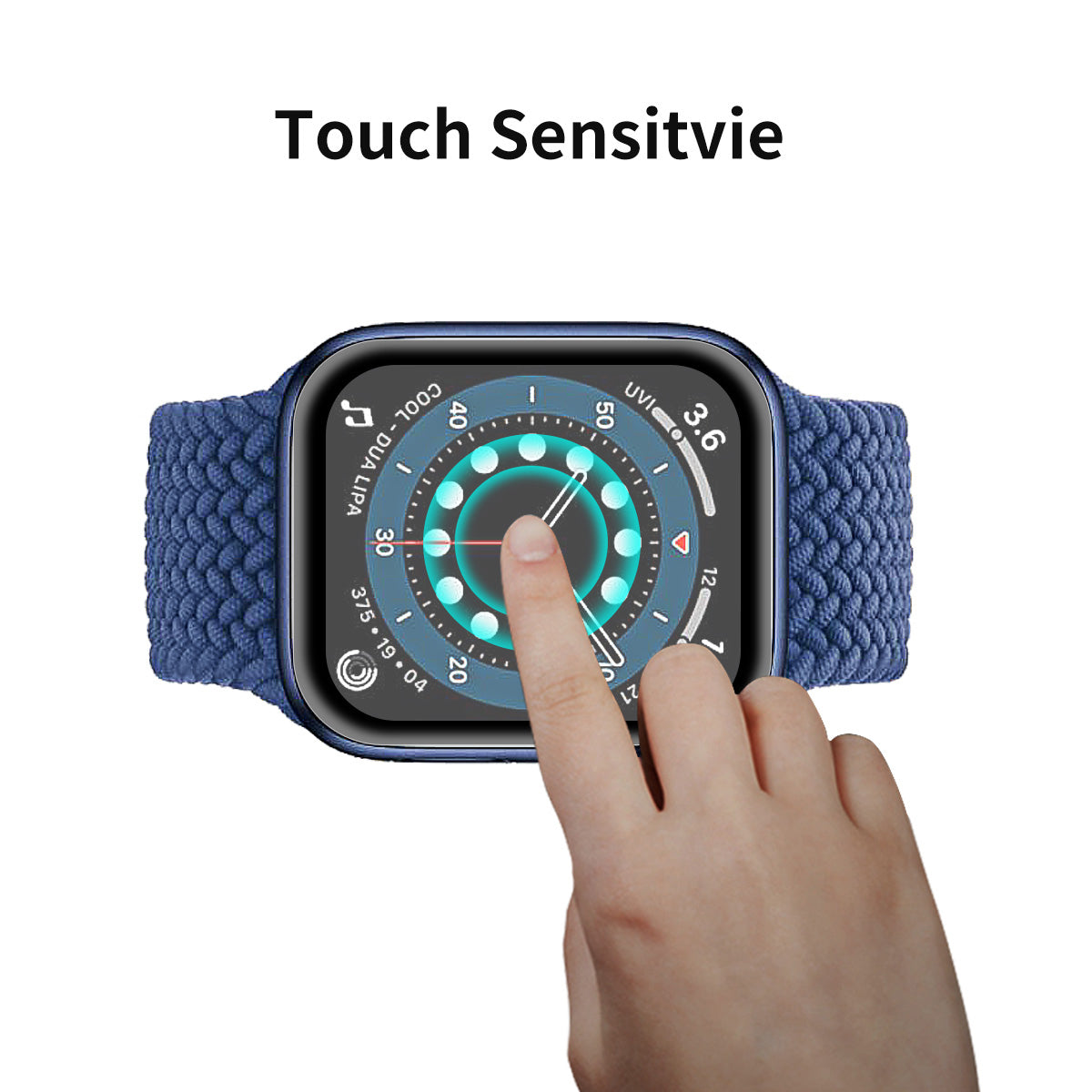 5Pcs / Set 0.2mm 9H Full Covering 3D Aluminum Alloy Edge Tempered Glass Screen Protector for Apple Watch Series 6 / 5 / 4 / SE / SE (2022) 40mm
