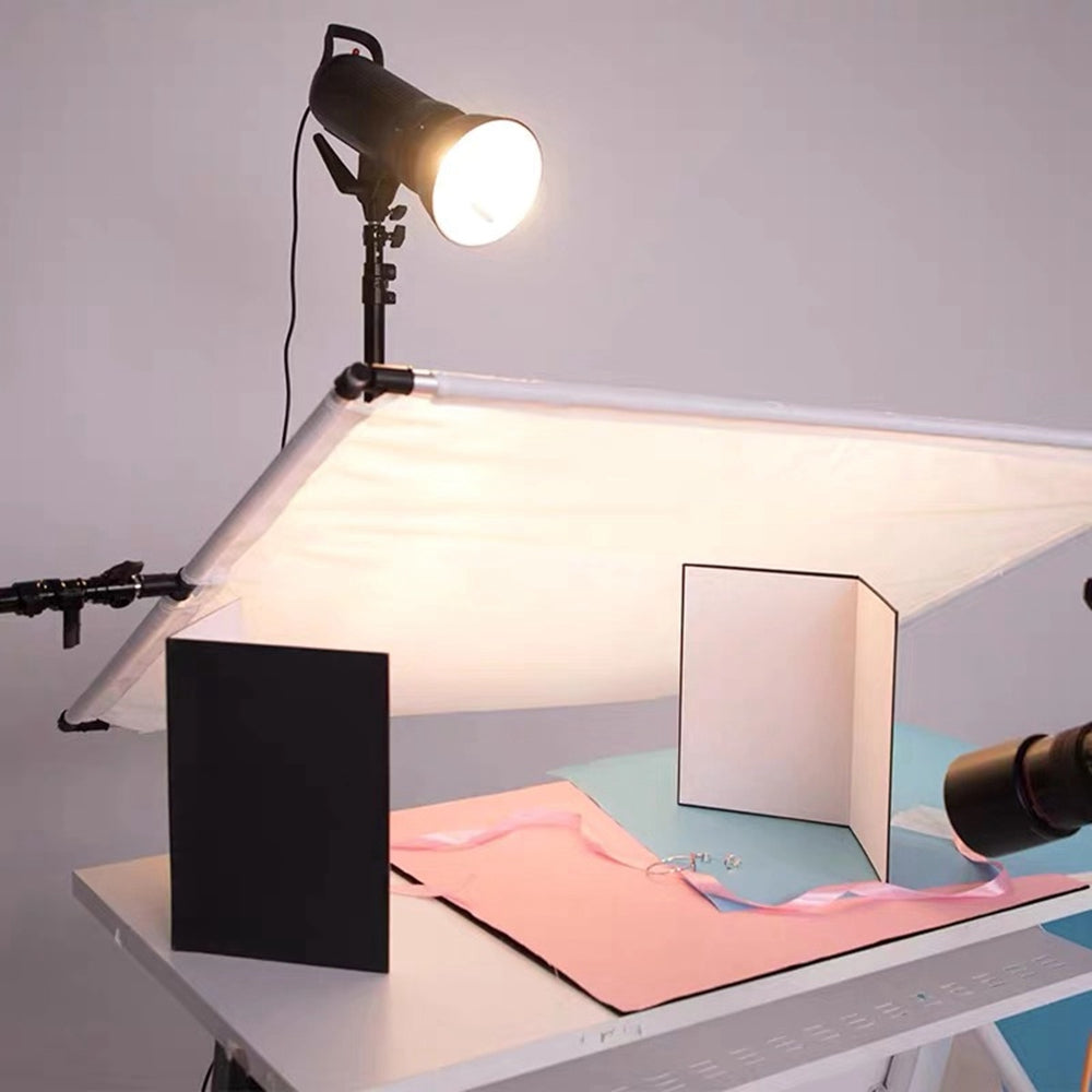 3 in 1 Photography Reflector Cardboard Folding Light Diffuser Board, A4 Size - Black/White/Silver