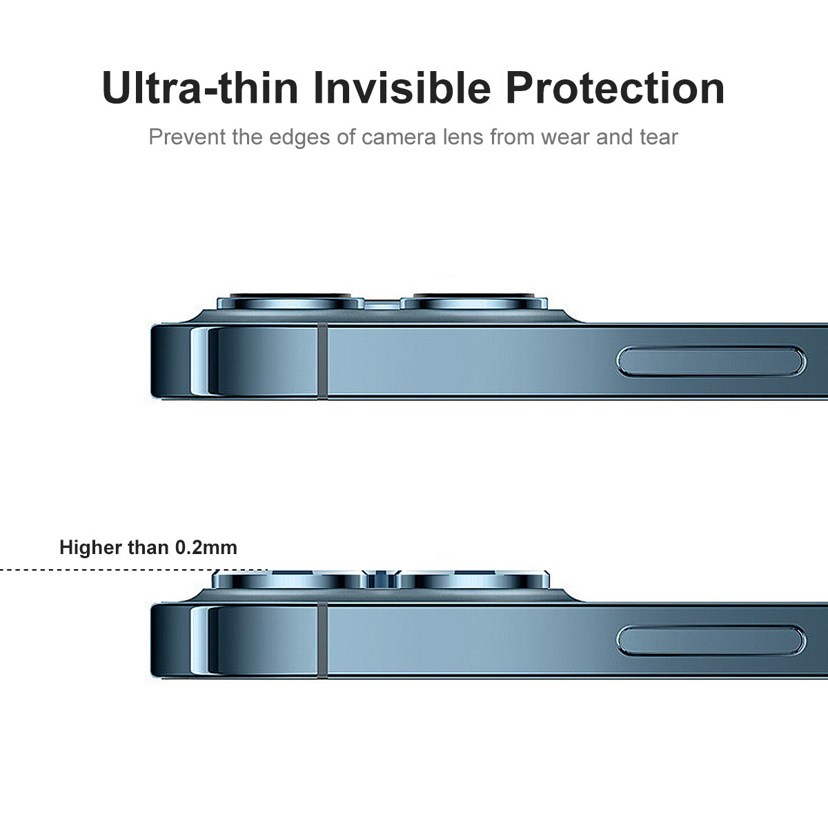 Uniqkart 3Pcs / Group For iPhone 15 Pro / 15 Pro Max 0.2mm 9H High Aluminum-silicon Glass Back Camera Lens Protector Anti-scratch Film