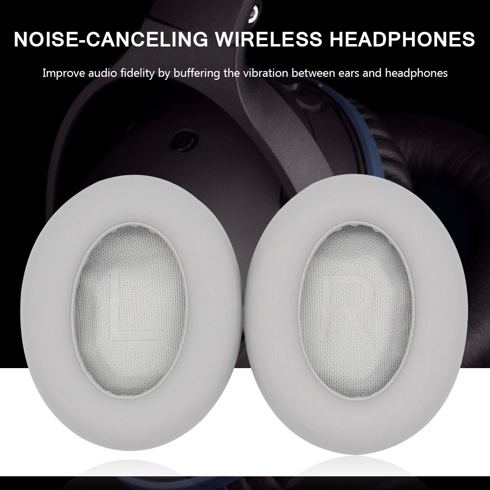 1 Pair Replacement Protein Leather Earpads Ear Cushions Ear Pads for Bose 700/NC700 Bluetooth Headphone - White