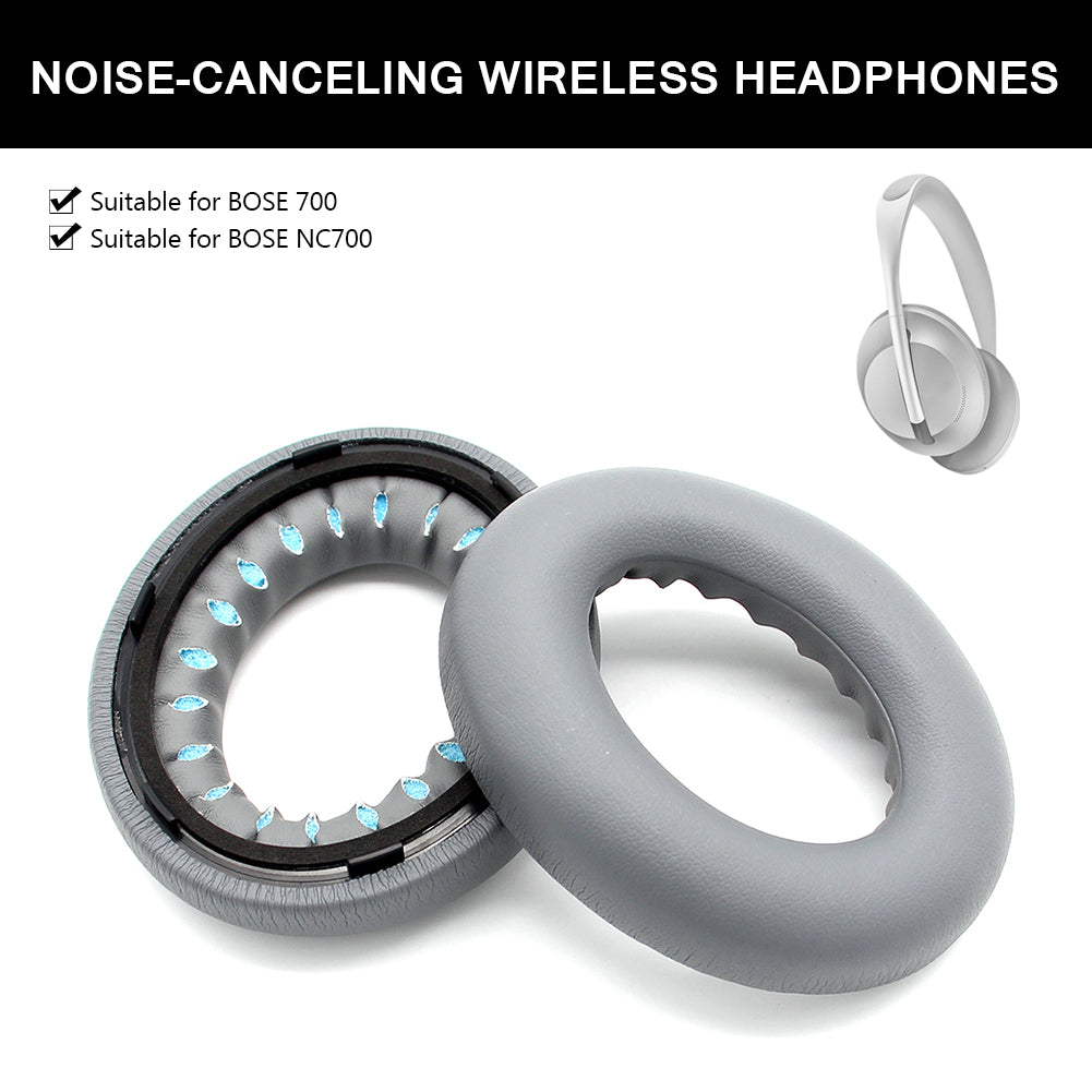 1 Pair Replacement Protein Leather Earpads Ear Cushions Ear Pads for Bose 700/NC700 Bluetooth Headphone - Grey