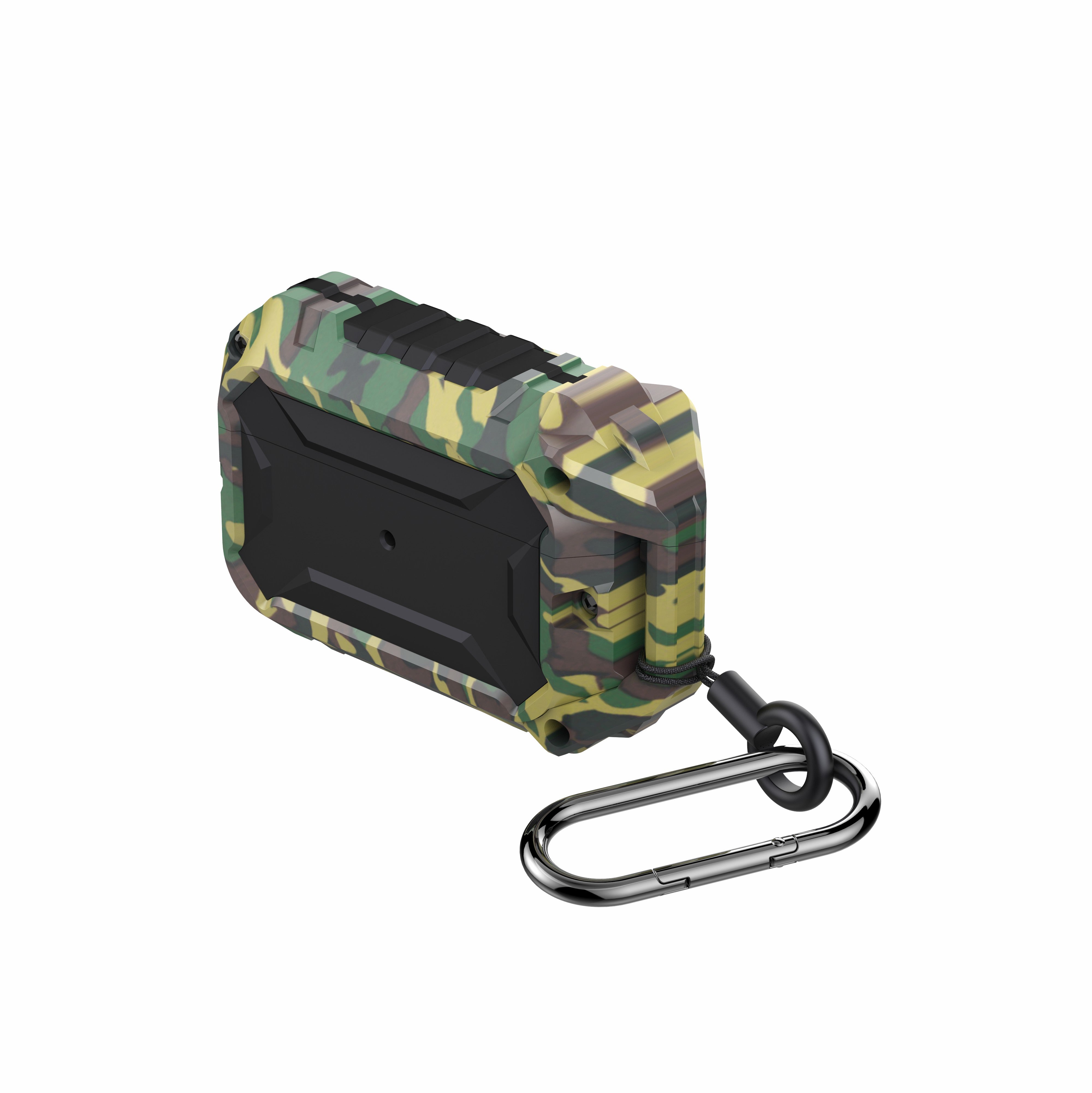 Thunder Series Silicone + Metal Anti Fall Protective Cover Earphone Case for Apple AirPods Pro - Camouflage